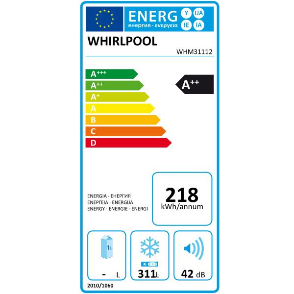 Congélateur coffre froid statique WHIRLPOOL - WHM31112 label